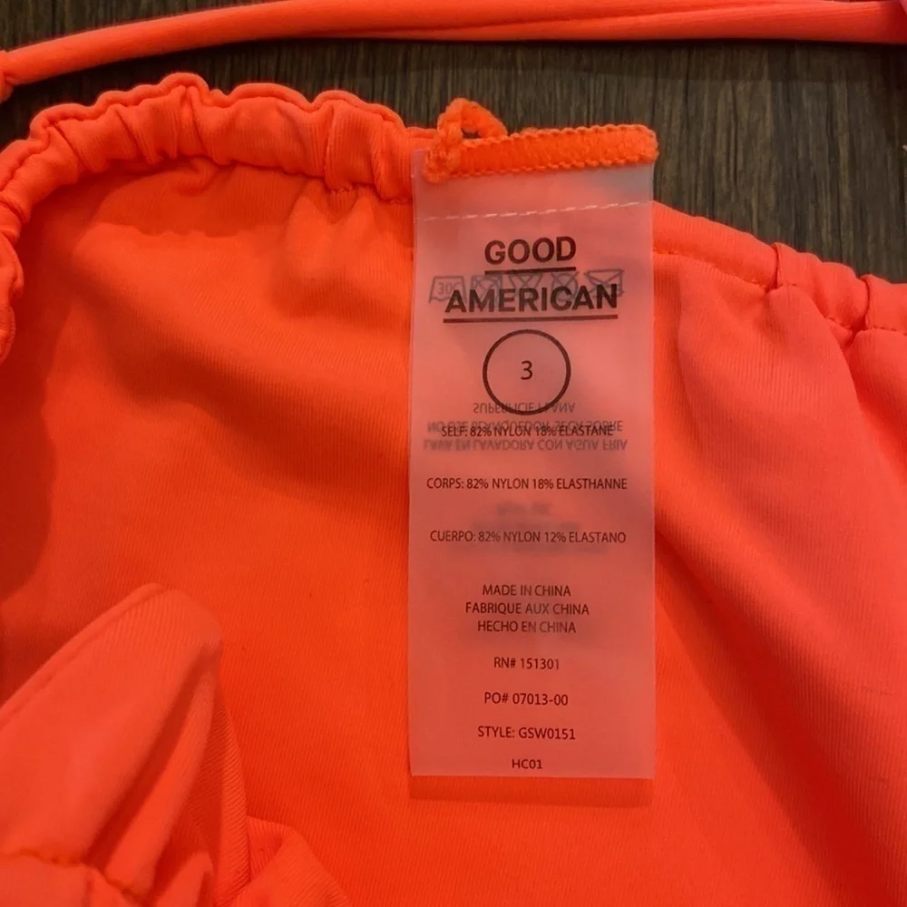 Good American highcut full coverage bikini bottom- HOT CORAL- NWT SZ 3‎